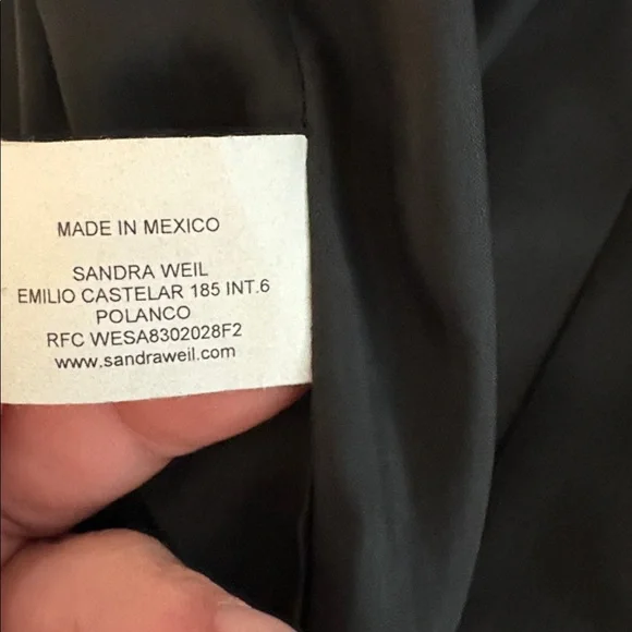 Sandra Weil stunning black dress w/ leather on top & wide pockets. Worn once - Picture 14 of 15